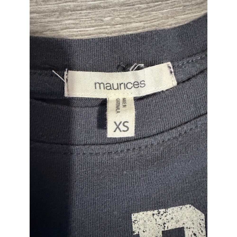 Maurices Womens T-Shirt XS Paris Sport Club Tennis Graphic Charcoal Grey Boxy - Picture 6 of 14